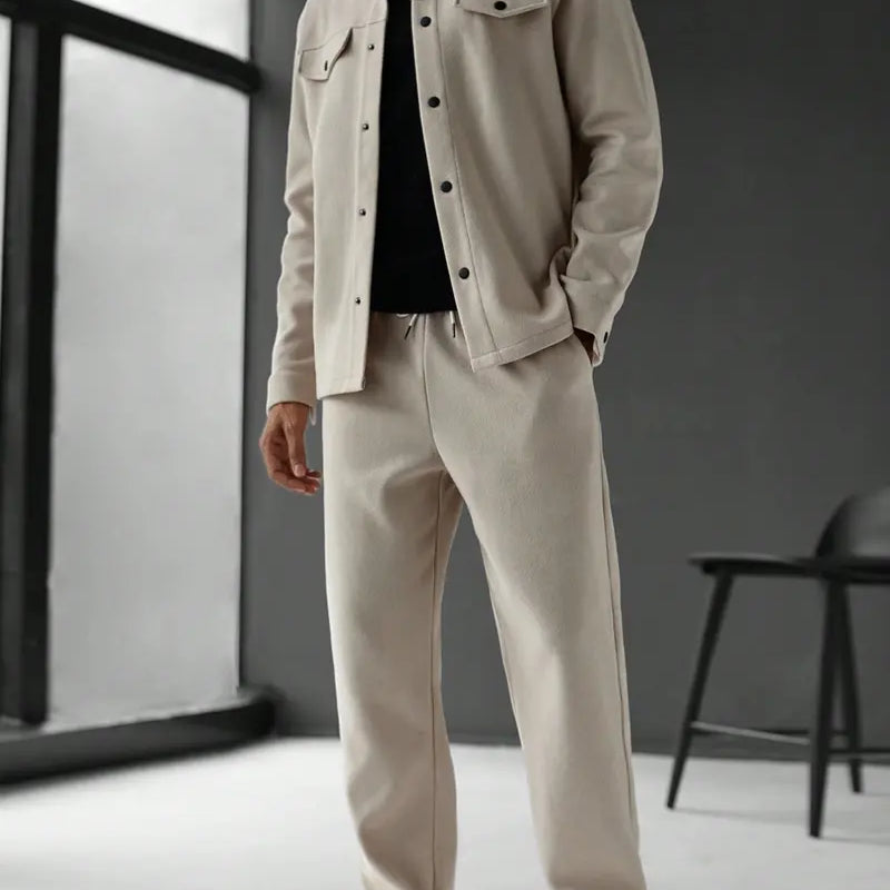 Men’s Casual Jacket and Pants Set Relaxed Fit Everyday Outfit