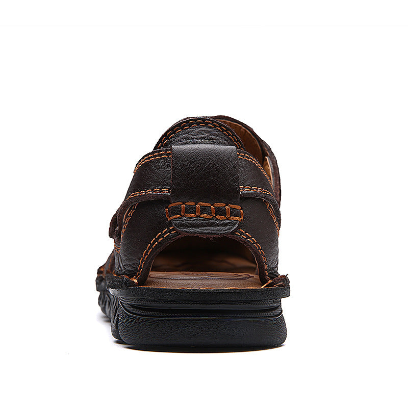 Solorfit Men Cut Out Leather Sandals - Solorfit