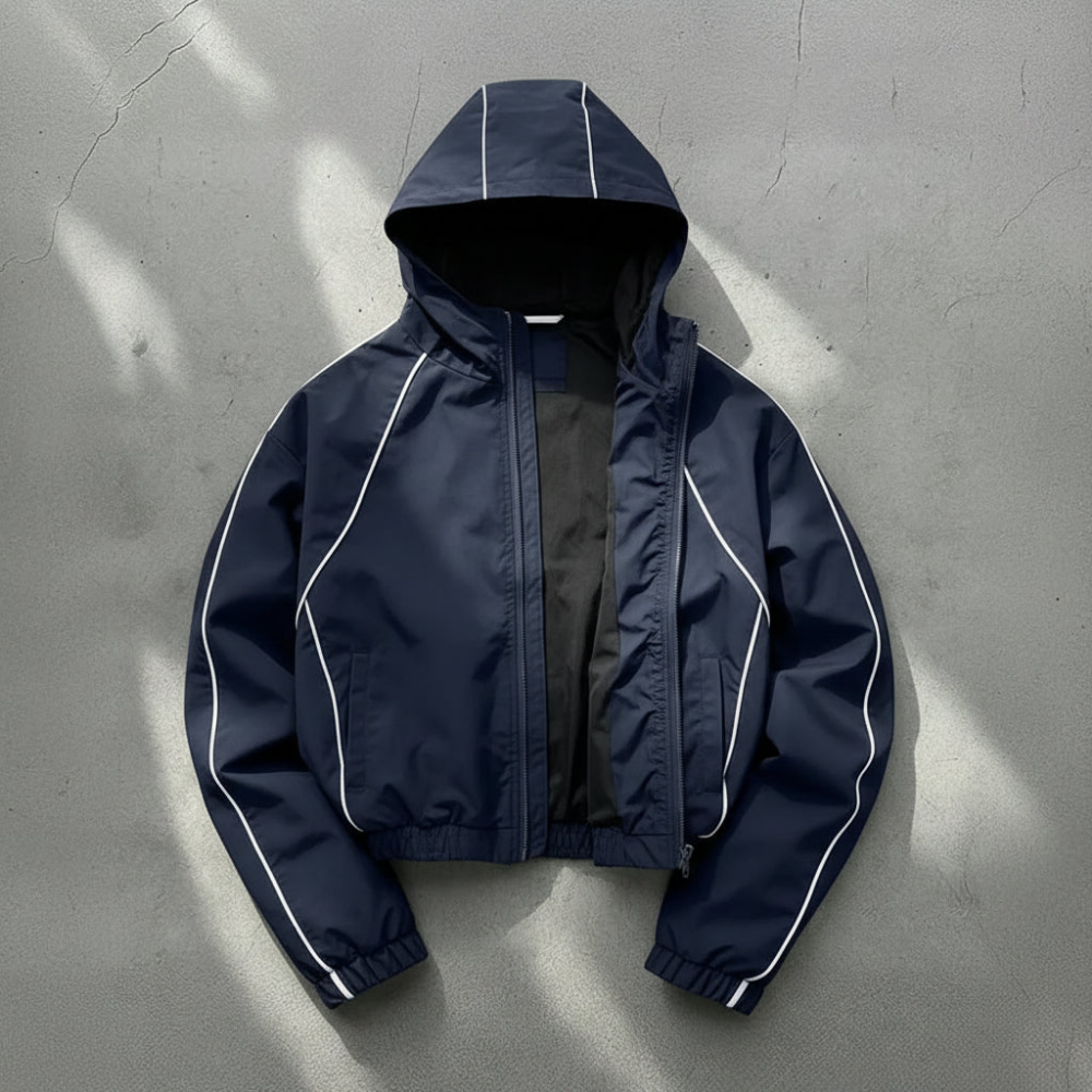 Men’s Hooded Zip Up Jacket Casual Sporty Windbreaker Jacket