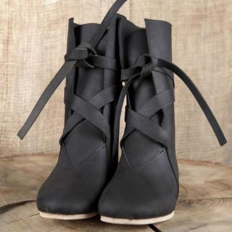 Women Lace Up Ankle Boots Casual Flat Footwear
