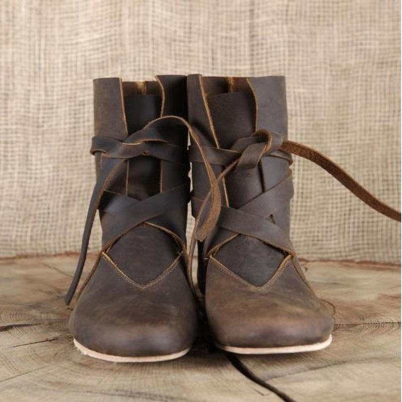 Women Lace Up Ankle Boots Casual Flat Footwear