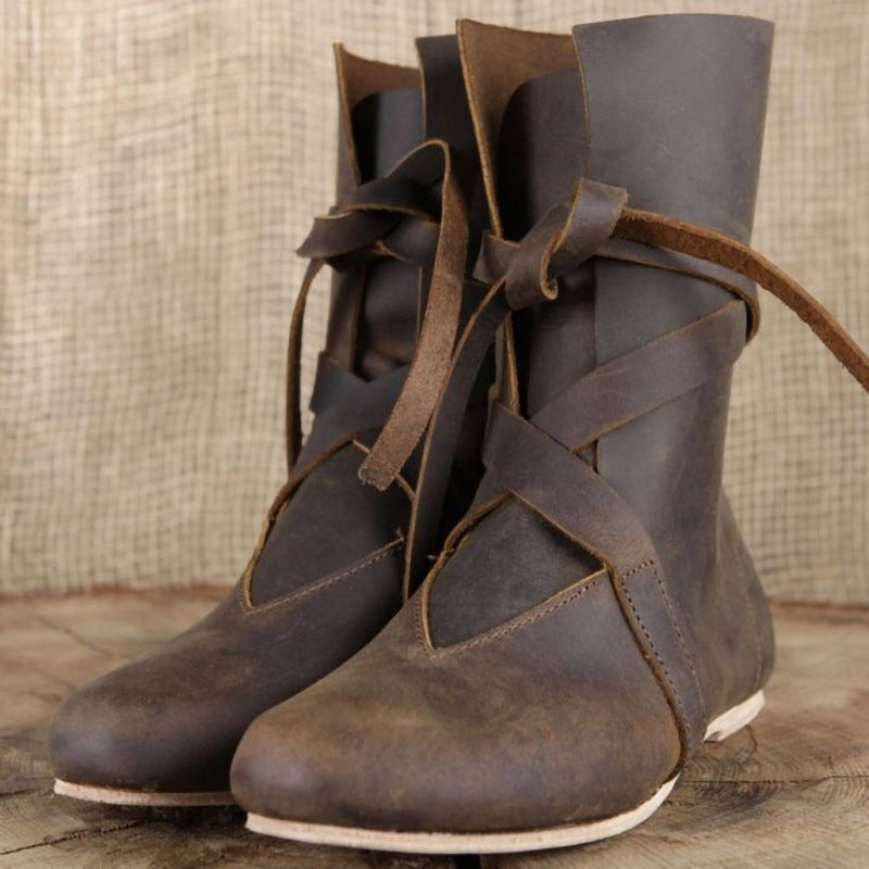 Women Lace Up Ankle Boots Casual Flat Footwear