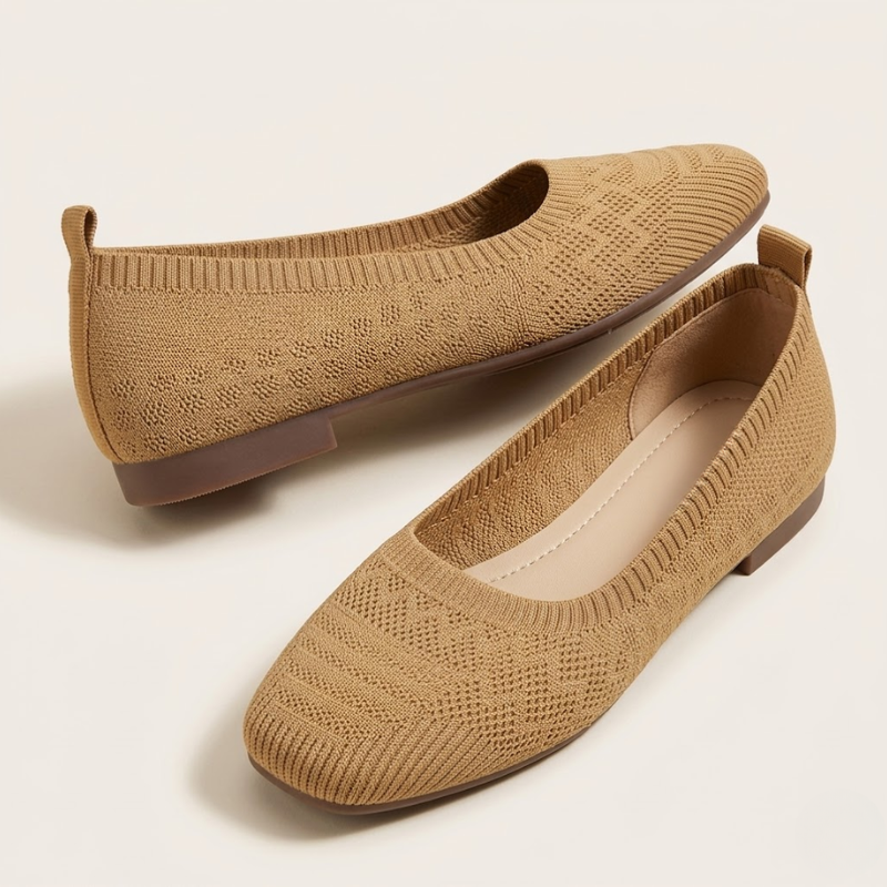 Women’s Knit Ballerina Shoes – Comfortable Slip-On Flats