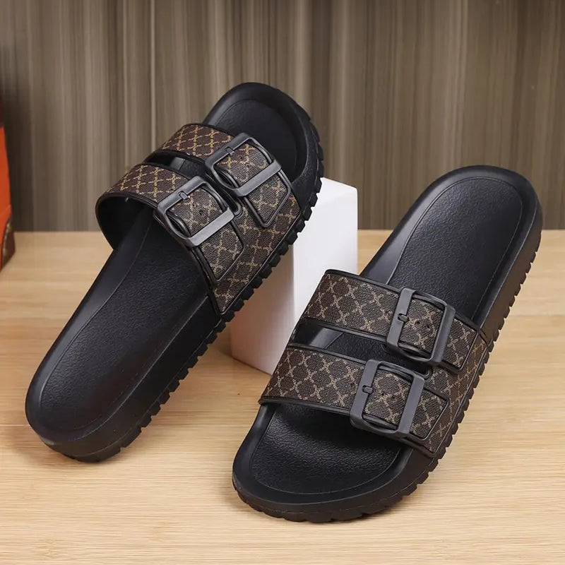 Men’s Slip On Buckle Slippers Casual Comfortable Summer Footwear