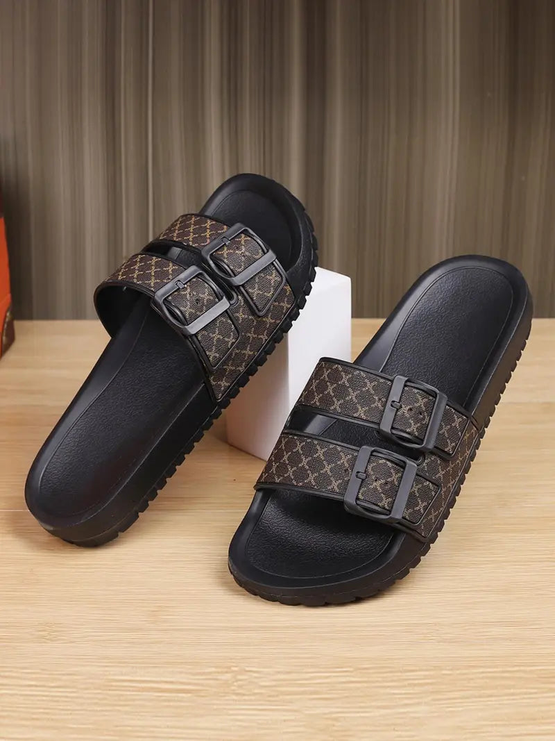 Men’s Slip On Buckle Slippers Casual Comfortable Summer Footwear