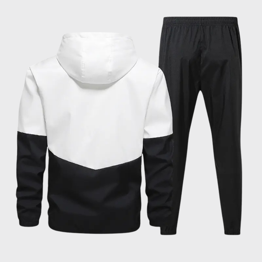Men’s Hooded Tracksuit Set Zip Up Jacket and Drawstring Jogger Pants