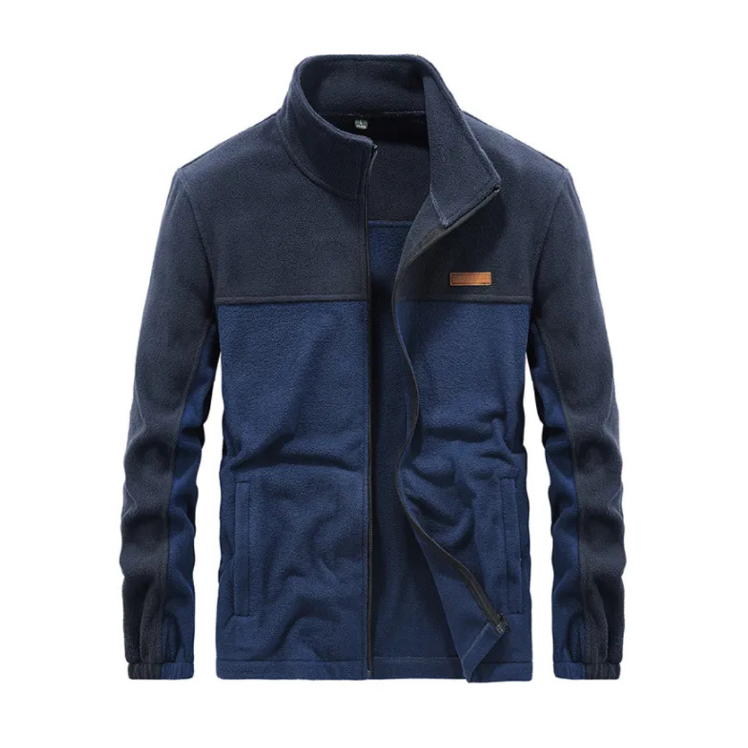 Men’s Full Zip Jacket Casual Stand Collar Long Sleeve Outdoor Jacket