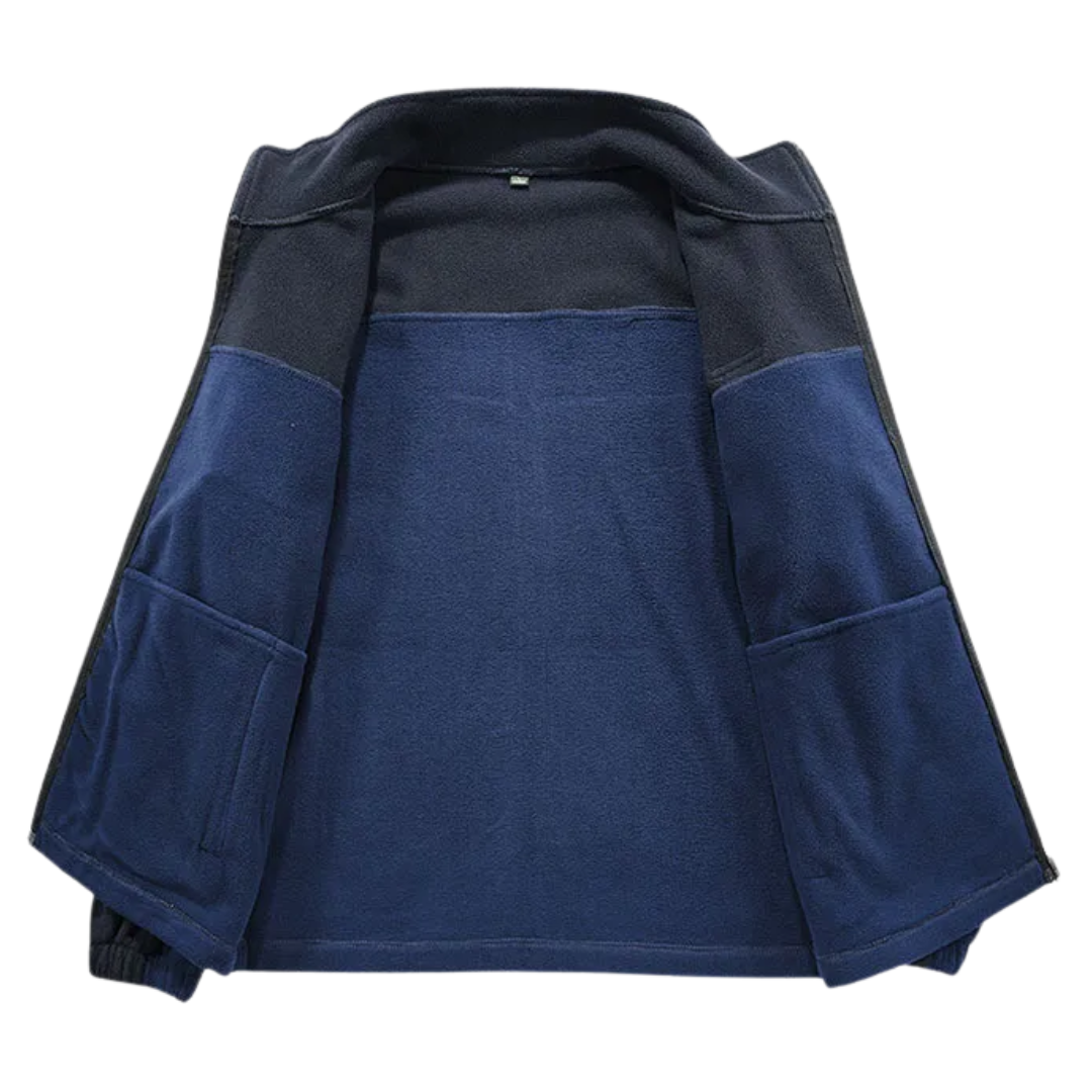 Men’s Full Zip Jacket Casual Stand Collar Long Sleeve Outdoor Jacket