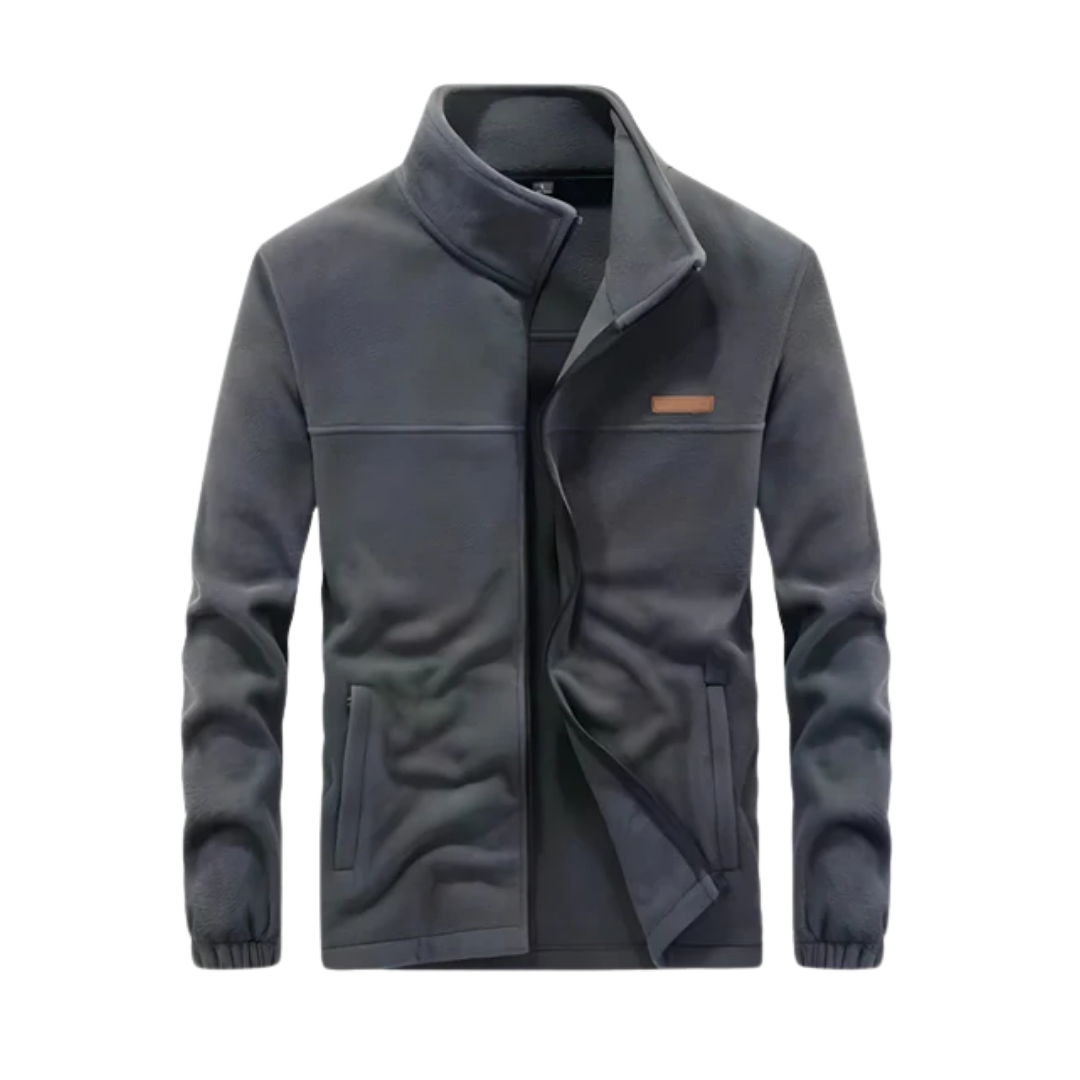 Men’s Full Zip Jacket Casual Stand Collar Long Sleeve Outdoor Jacket
