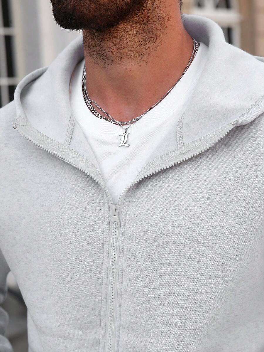 Men’s Grey Two-Piece Tracksuit – Casual Hoodie & Flared Jogger Set