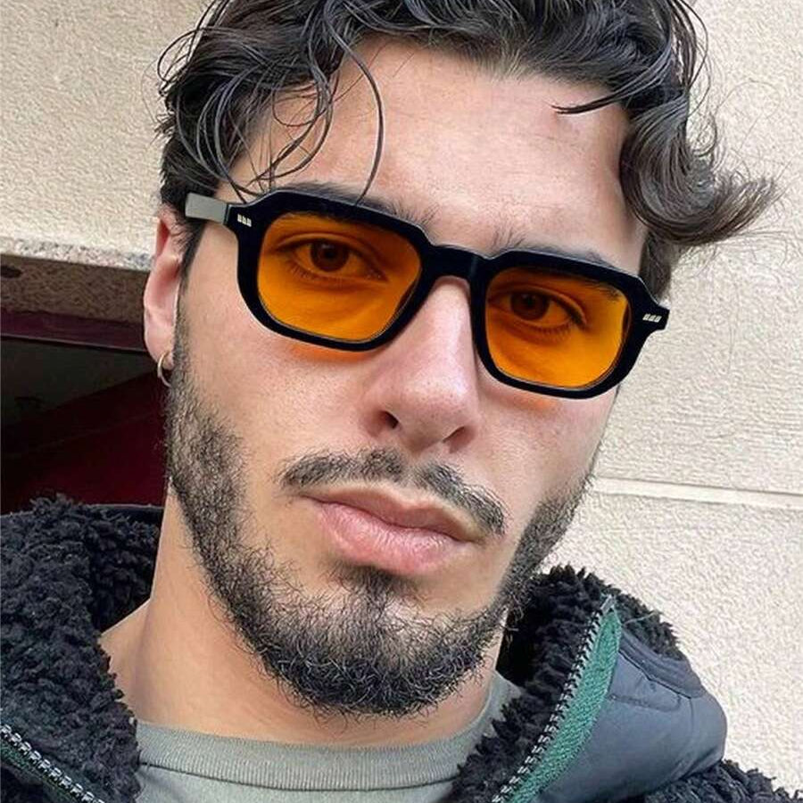Men’s Retro Rectangle Sunglasses – Everyday Essential Uv400 Protection