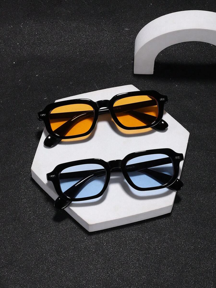Men’s Retro Rectangle Sunglasses – Everyday Essential Uv400 Protection