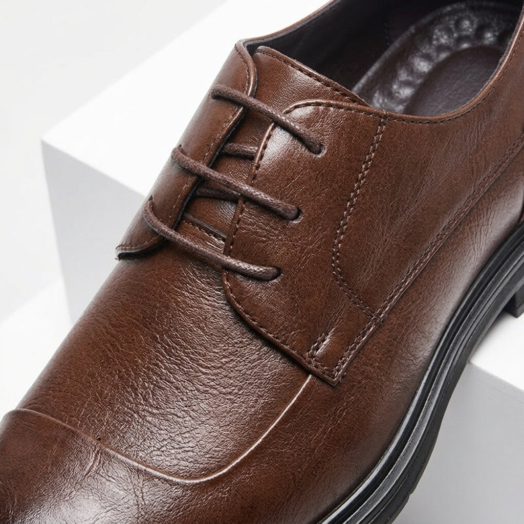 Ace Grey Leather OxfordBrogue Shoes