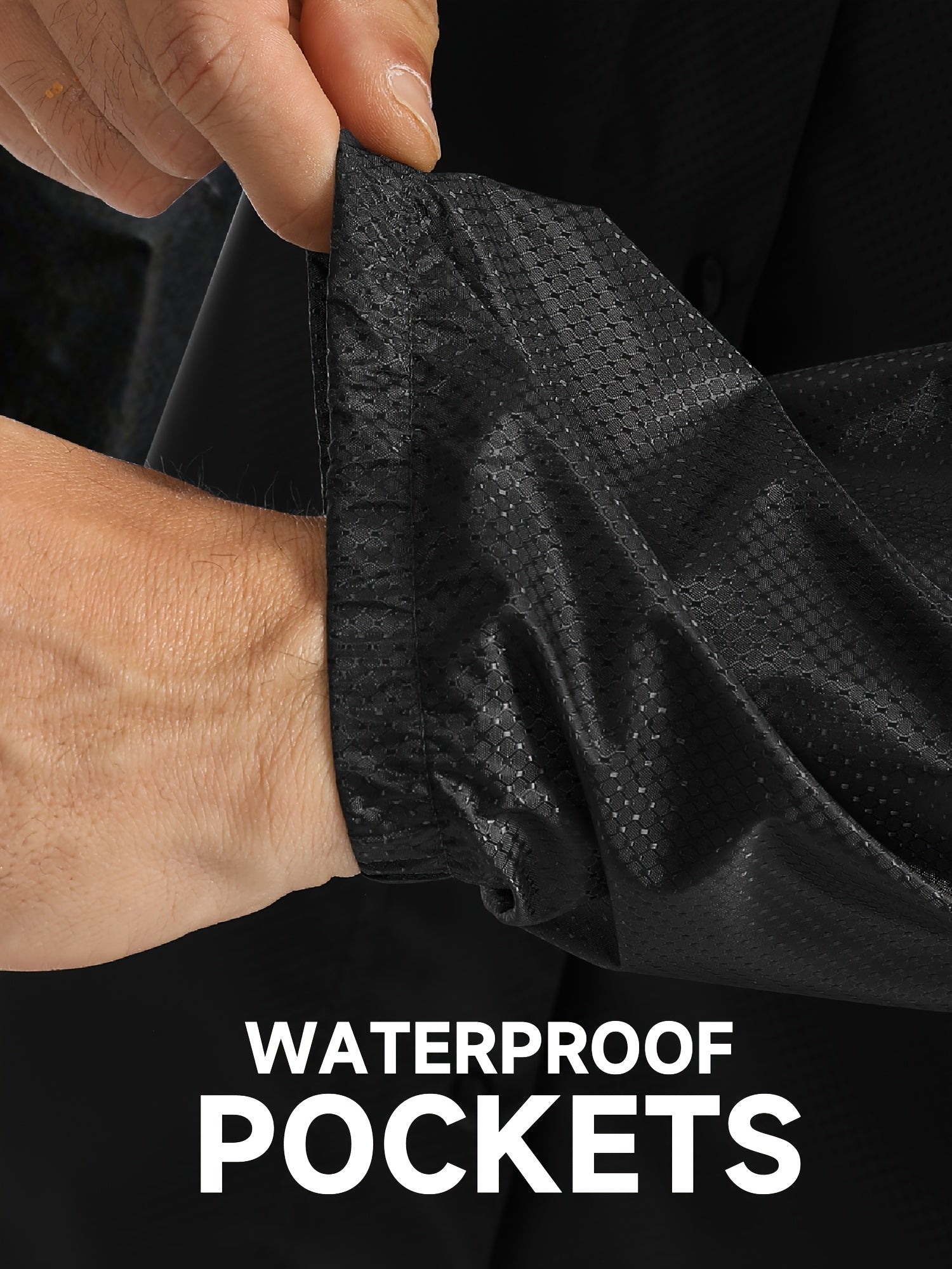 Men's Waterproof Mid-Length Hooded Coat Lightweight Packable