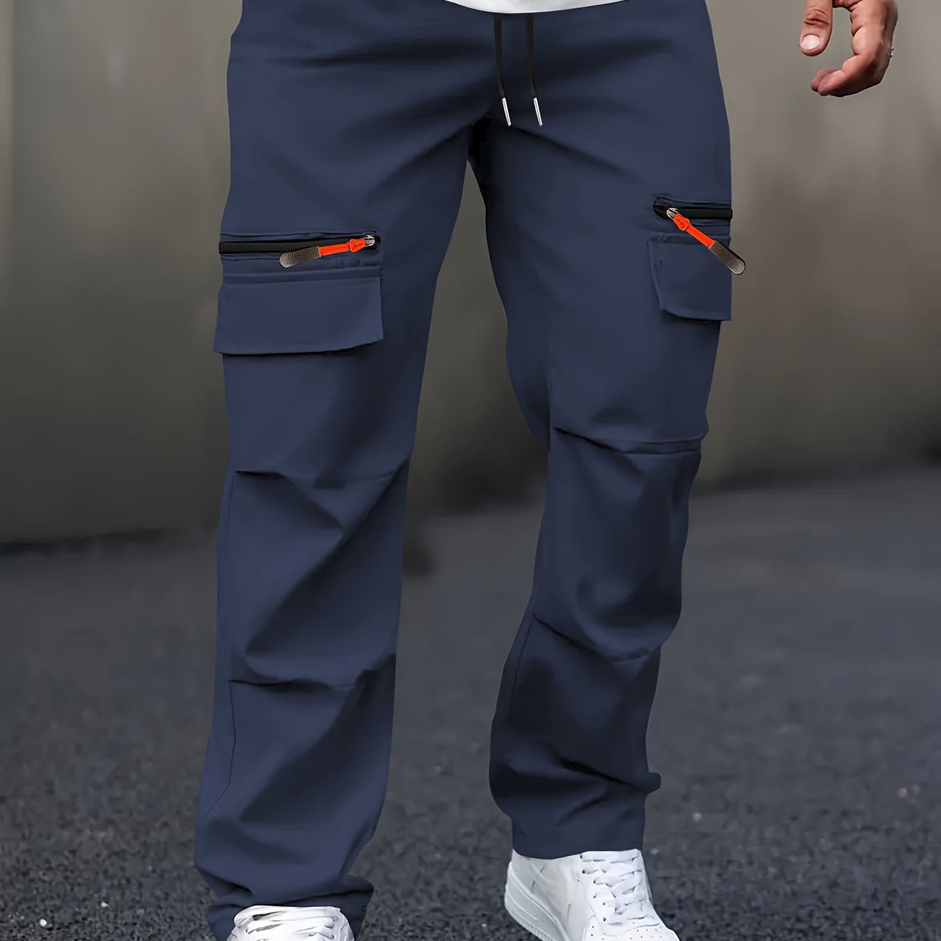 Men's Casual Cargo Trousers with Multi Pockets and Straight Leg Fit