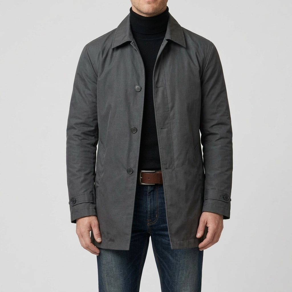 Men’s Long Coat Casual Overcoat Business Outerwear