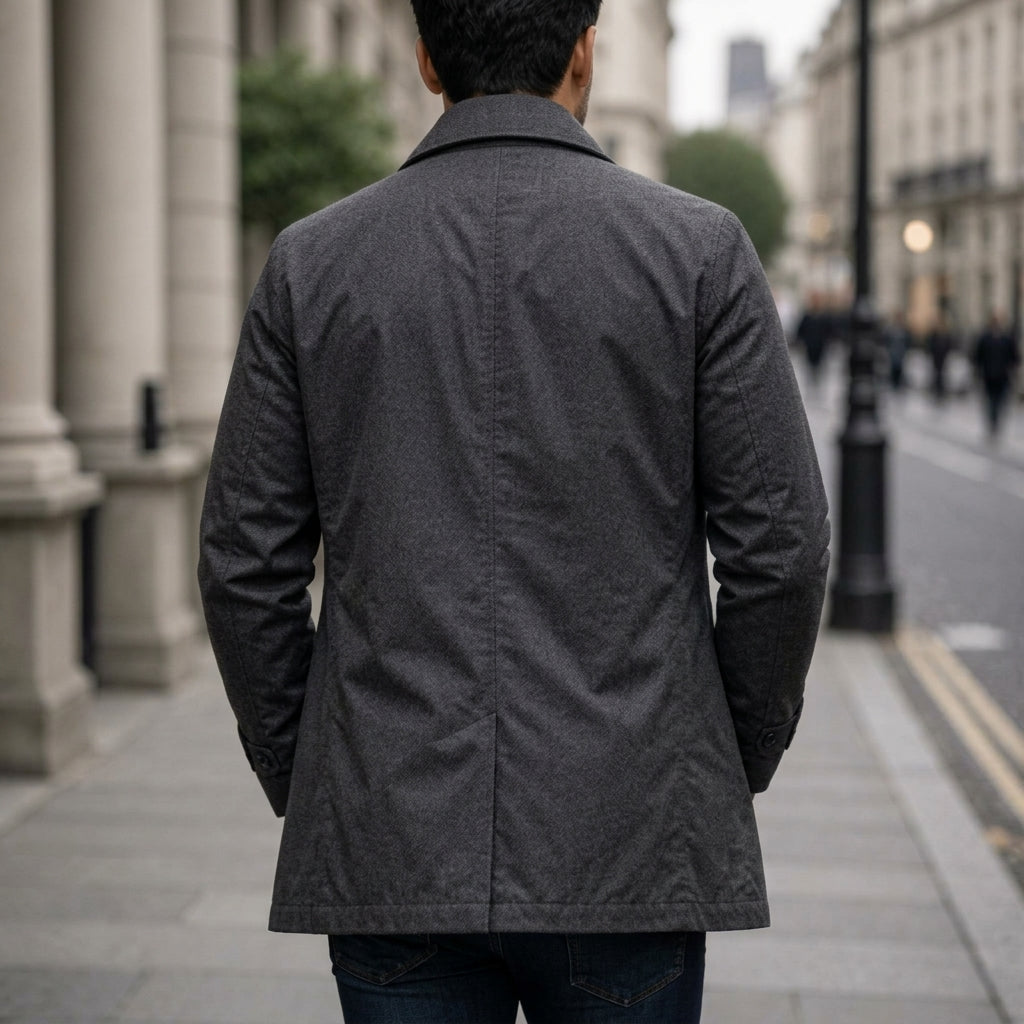 Men’s Long Coat Casual Overcoat Business Outerwear