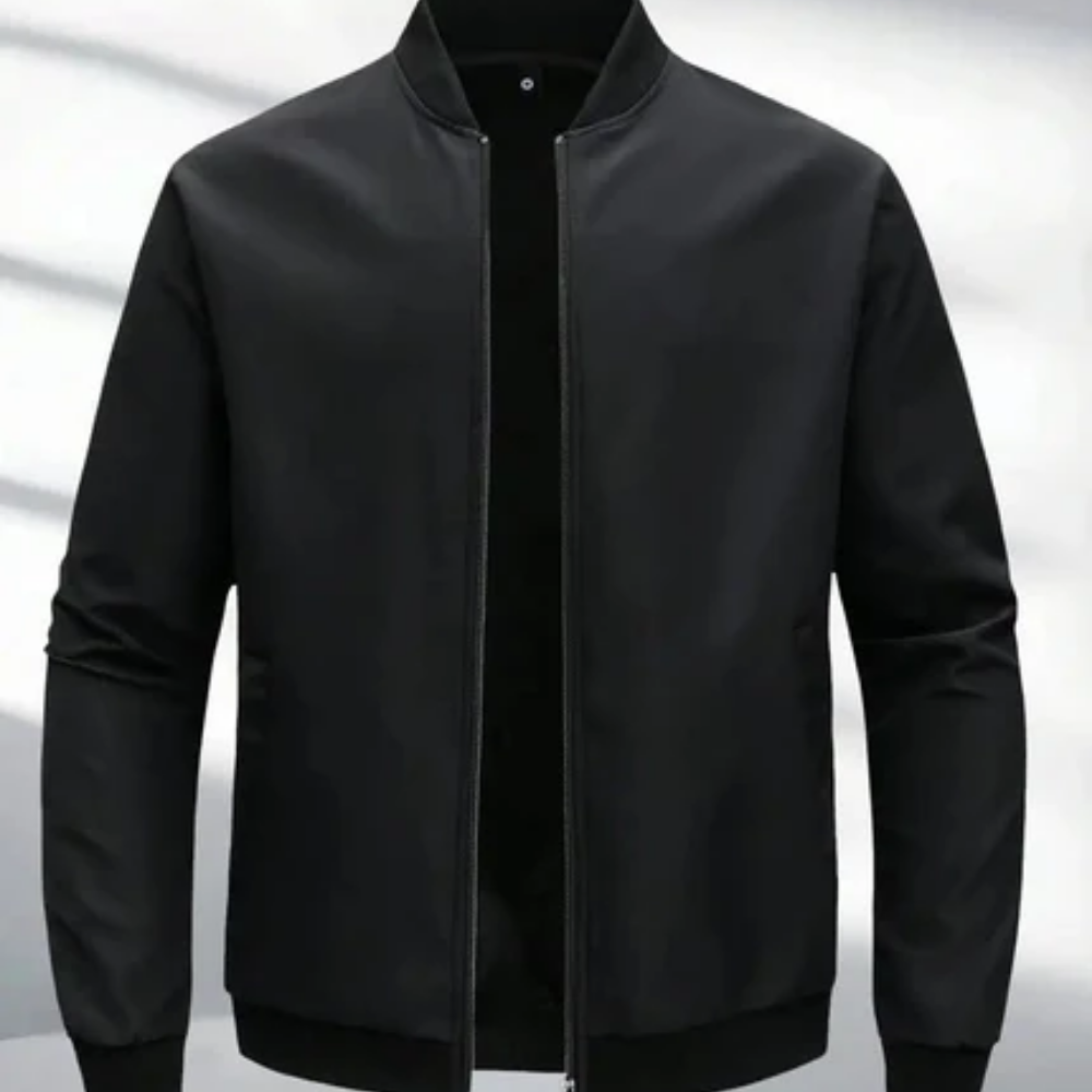 Men’s Zip Up Bomber Jacket Stand Collar Casual Everyday Jacket