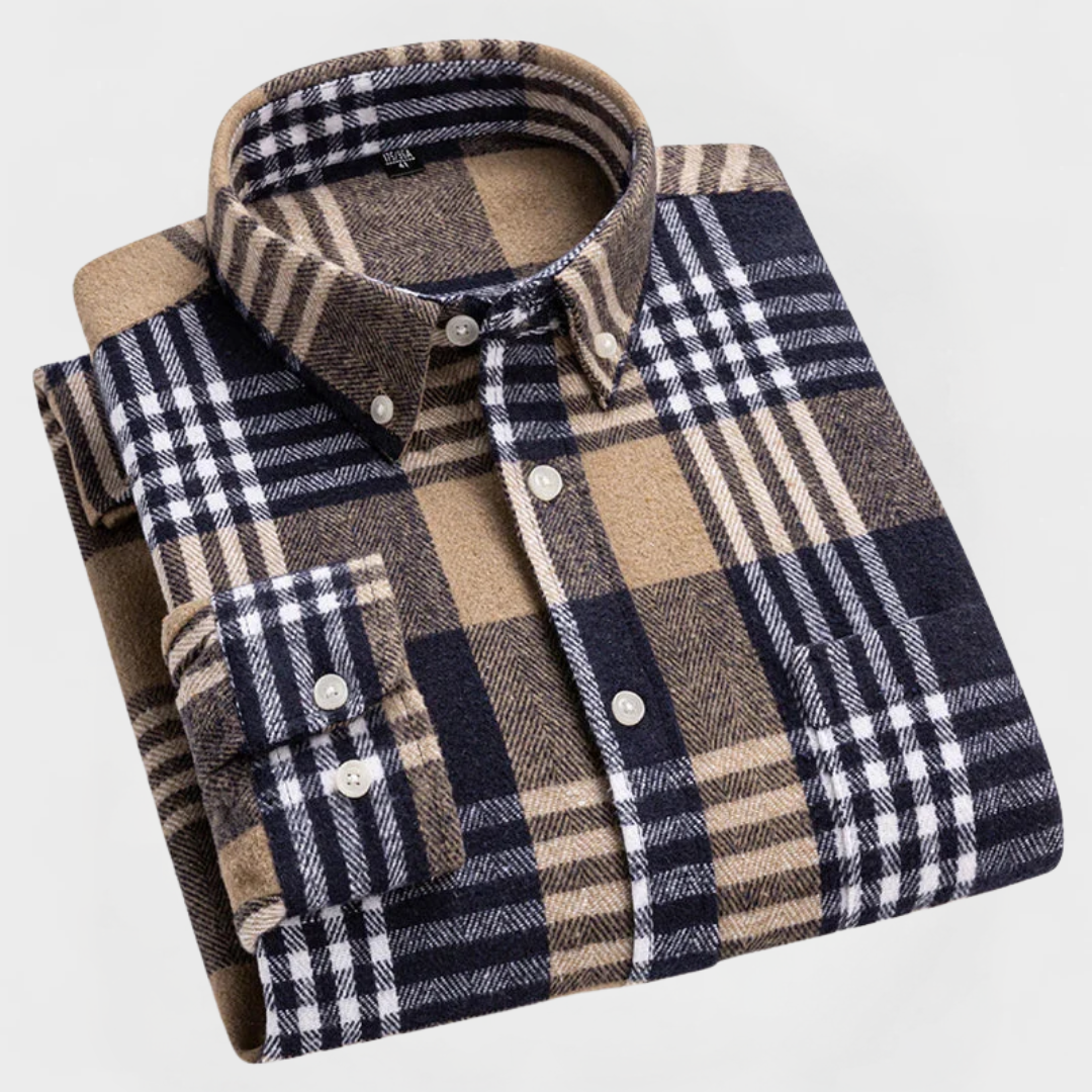 The Modern Gentleman’s Flannel Pattern Button Blouse