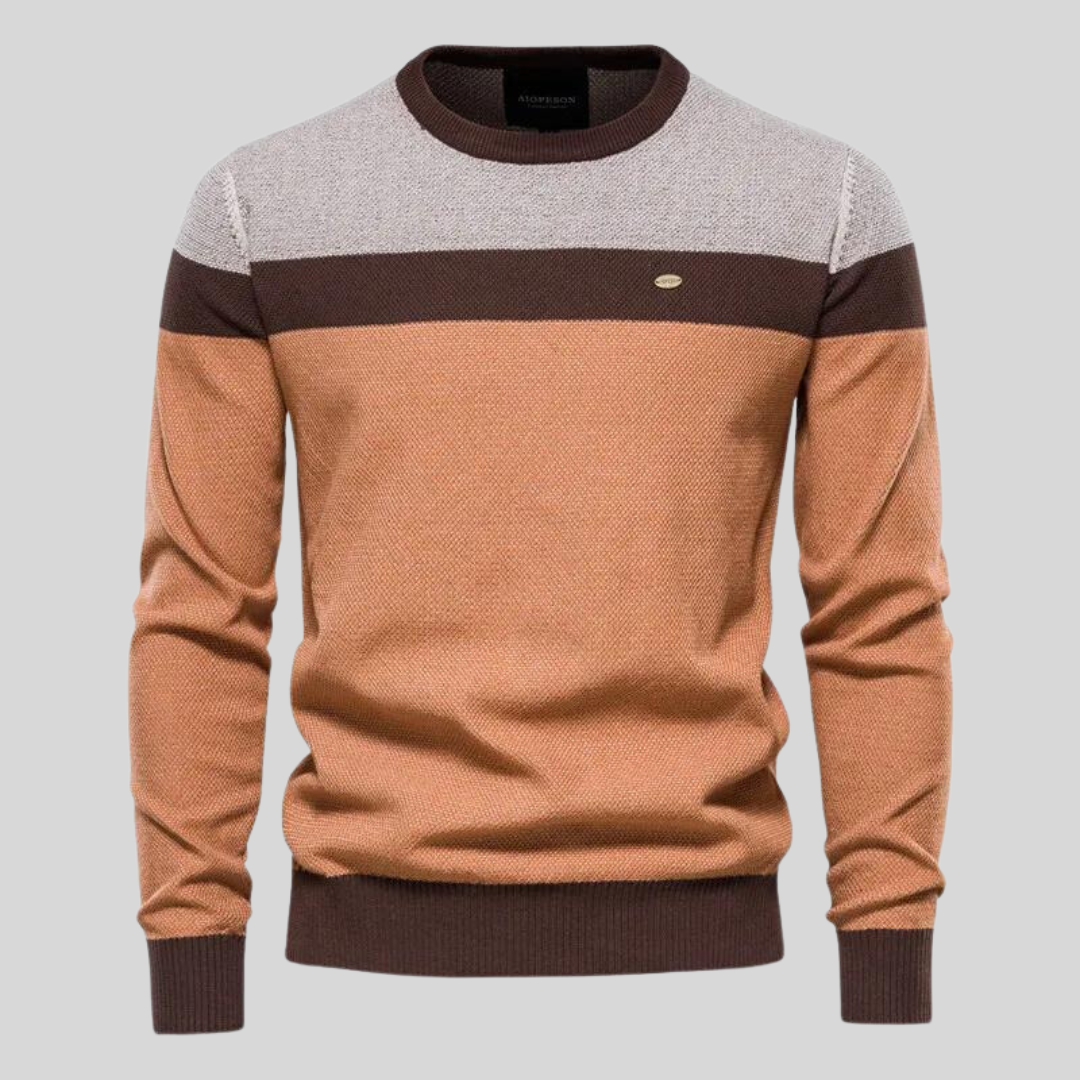 Benjamin Men’s Cotton Pullover – Classic Lightweight Knit Sweater - Solorfit