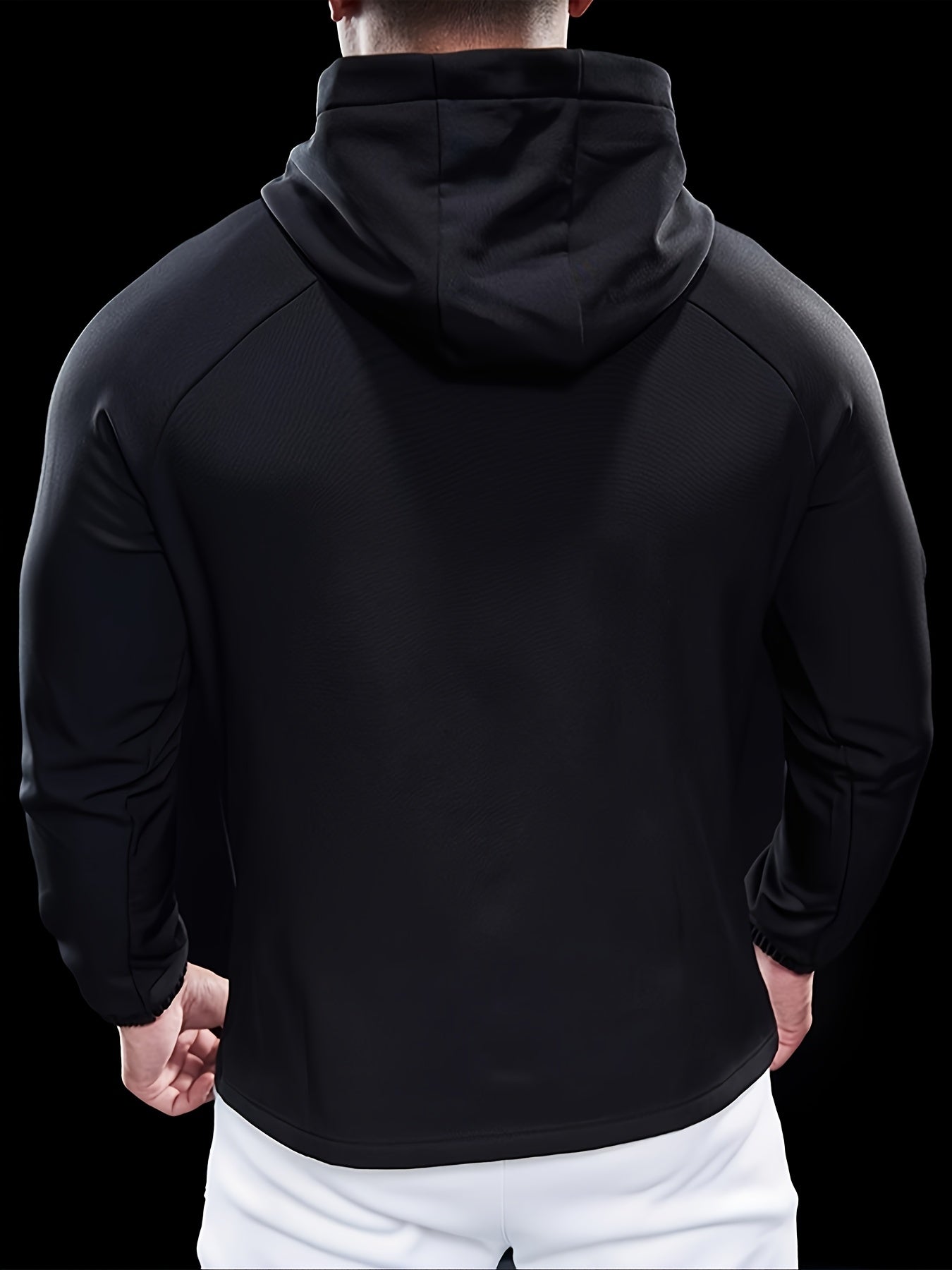 Men's Autumn Hooded Outdoor Jacket with Reflective Zip-Up Design