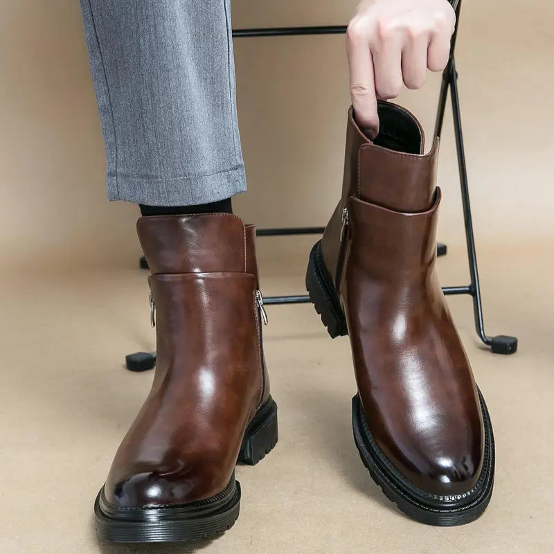 Men’s Ankle Boots Casual Slip On Work and Office Footwear