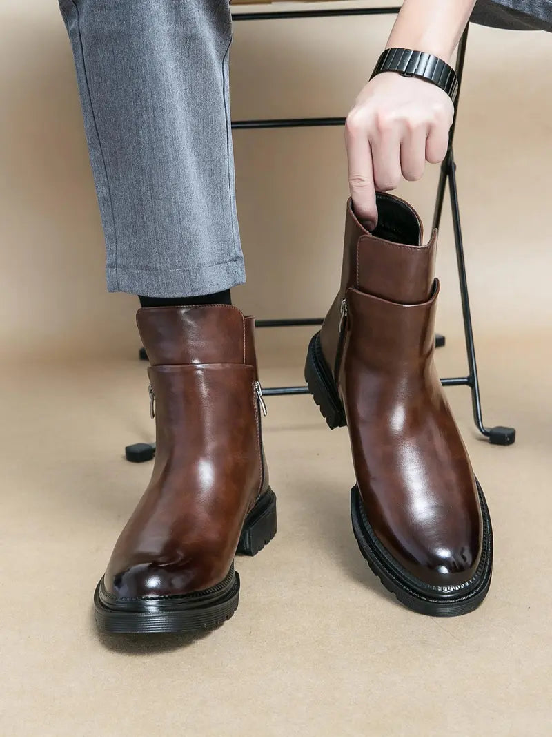 Men’s Ankle Boots Casual Slip On Work and Office Footwear