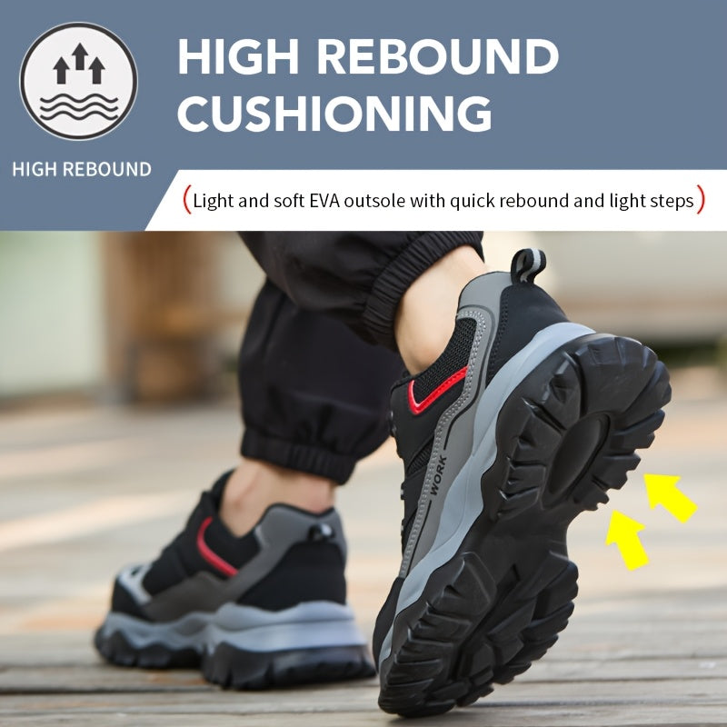 Men’s Steel Toe Safety Work Boots Puncture Resistant Protective Shoes