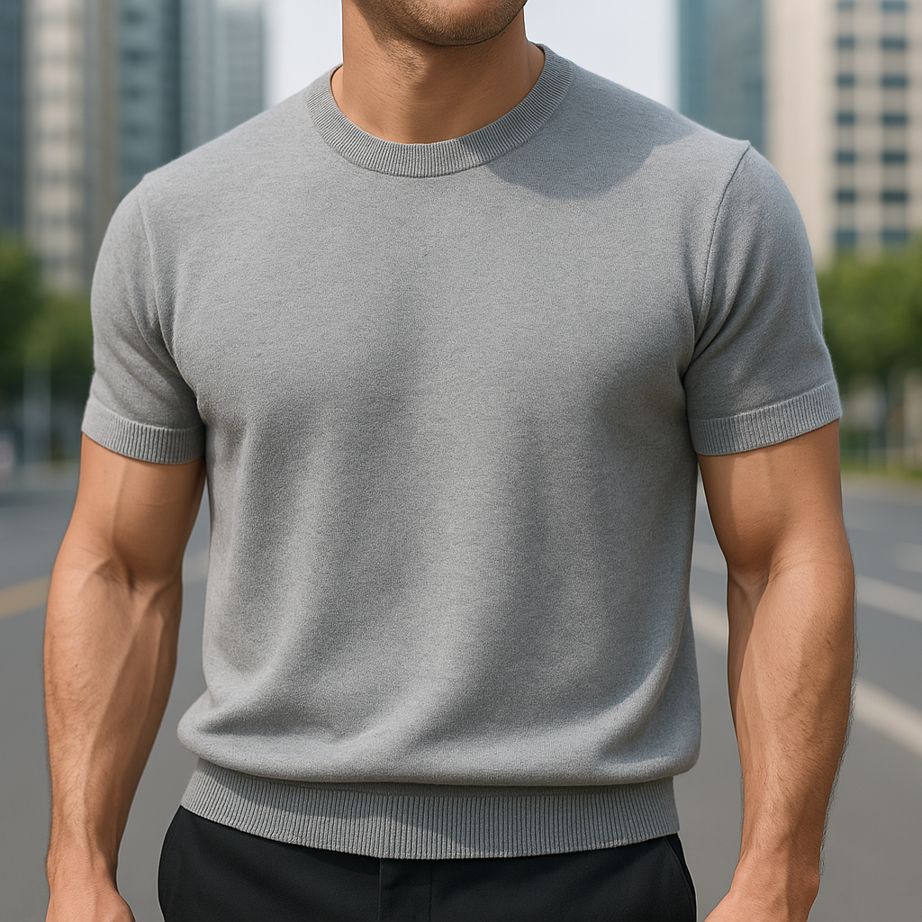 Merino Wool Cashmere T-shirt for Men