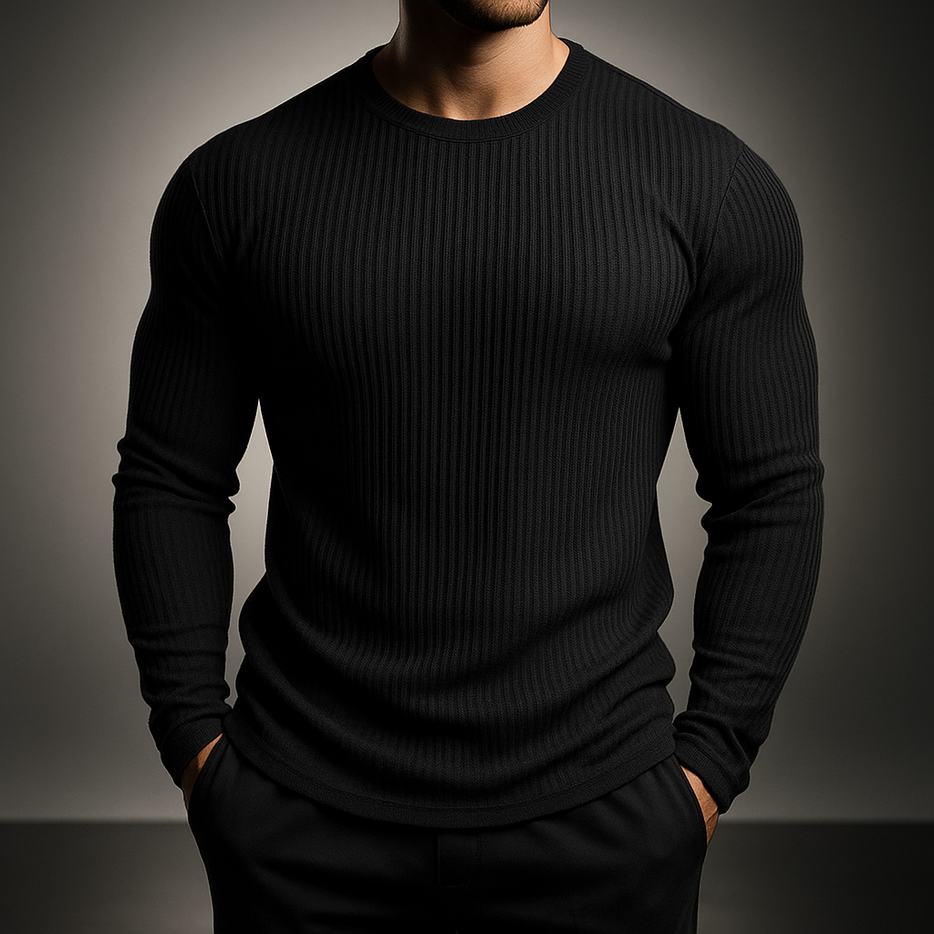 Hefner Rib-Knit Men Sweater