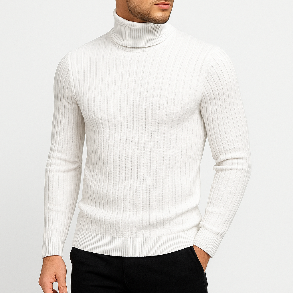 Men’s Turtleneck Sweater Long Sleeve Casual Knit Top