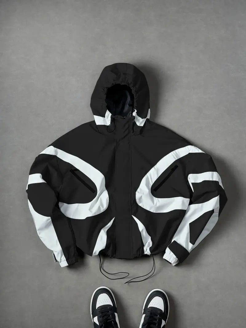 Men’s Hooded Windbreaker Jacket Zip Up Outdoor Casual Coat