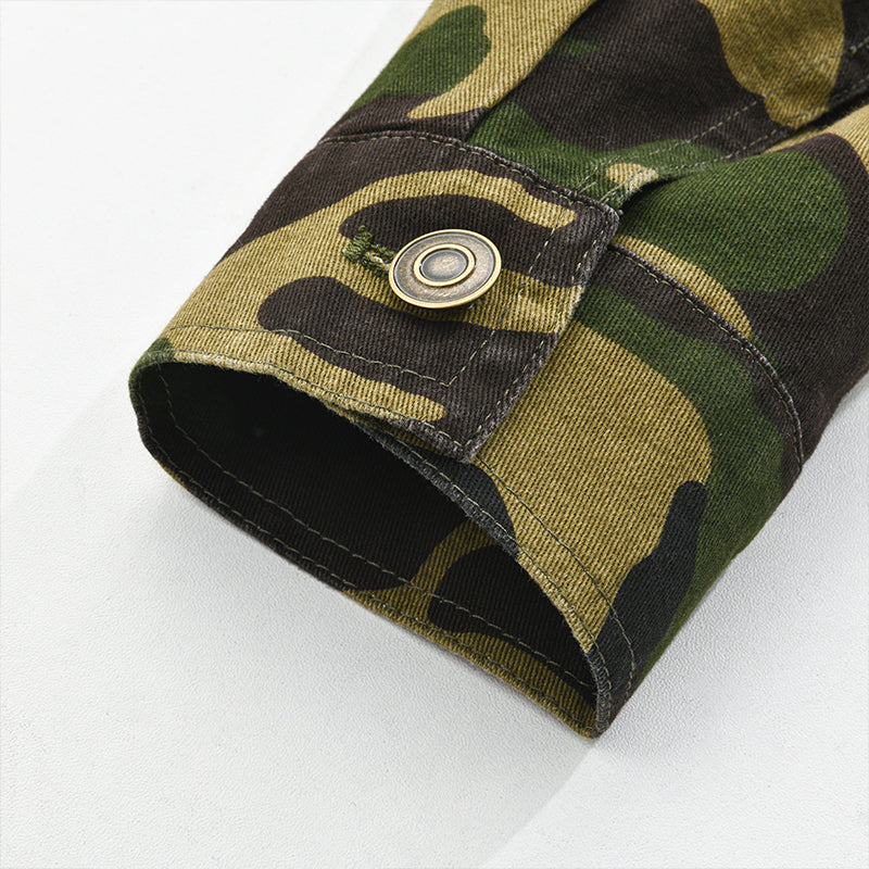 Men's Camouflage Canvas Retro Wear Lapel Jacket - Solorfit