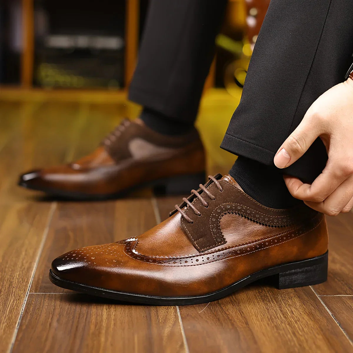 Men’s Leather Dress Shoes – Premium Black Formal Footwear, Elegant Design - Solorfit