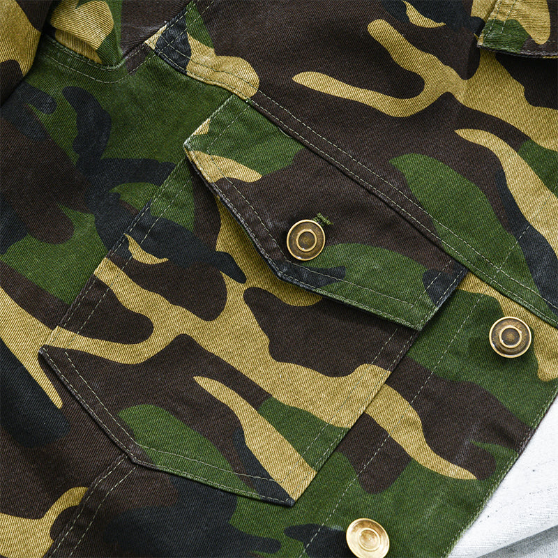 Men's Camouflage Canvas Retro Wear Lapel Jacket - Solorfit