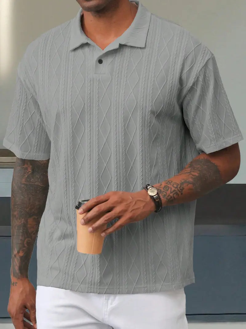 Men’s Polo Shirt Short Sleeve Casual Button Up Everyday Top