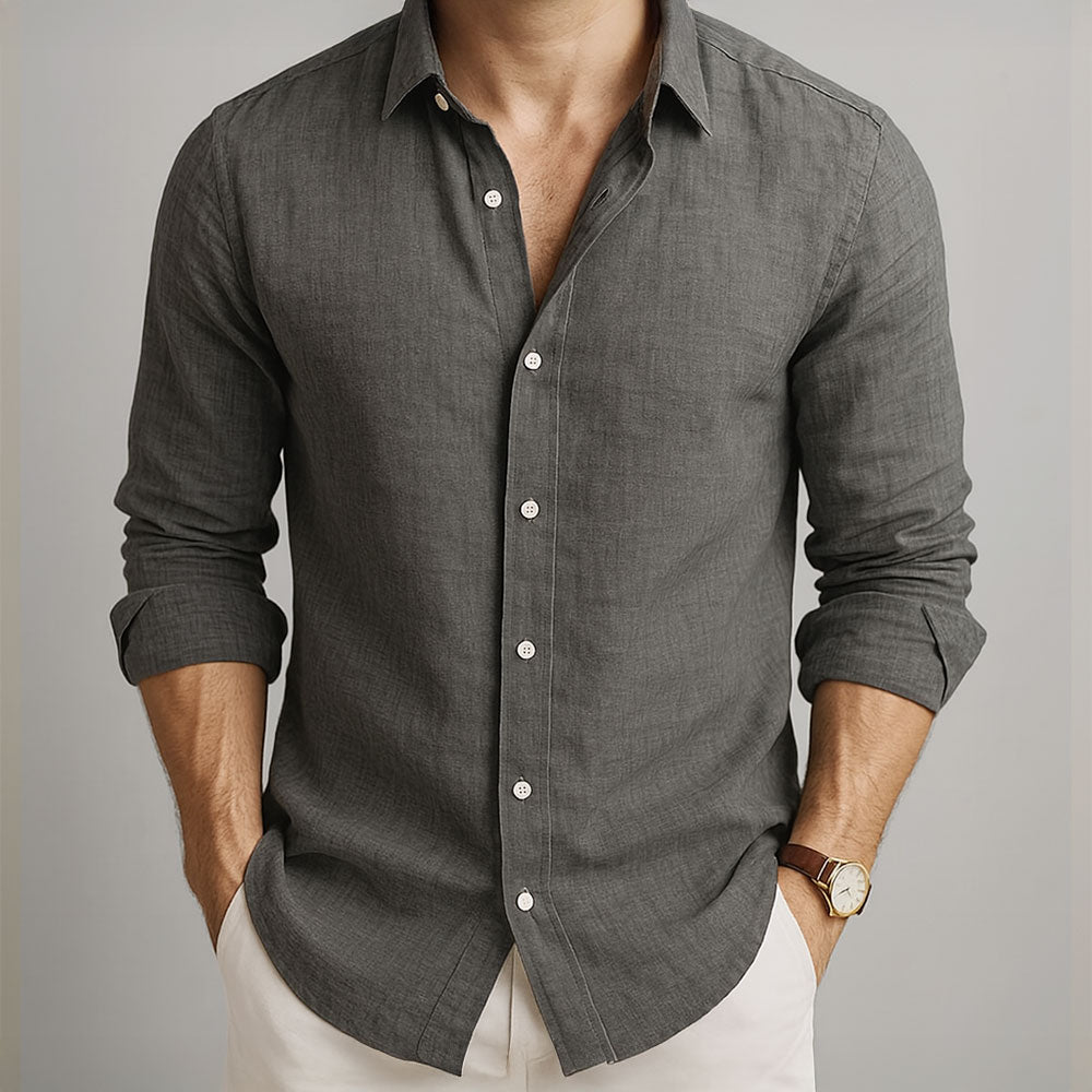 Men’s Long Sleeve Polo Shirt | Smart Casual Button Style