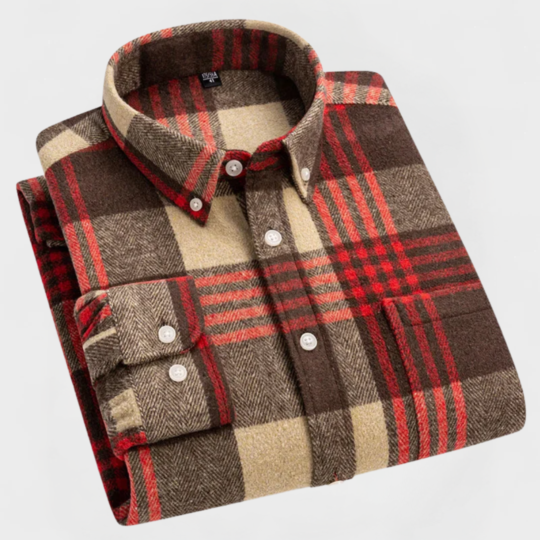 The Modern Gentleman’s Flannel Pattern Button Blouse