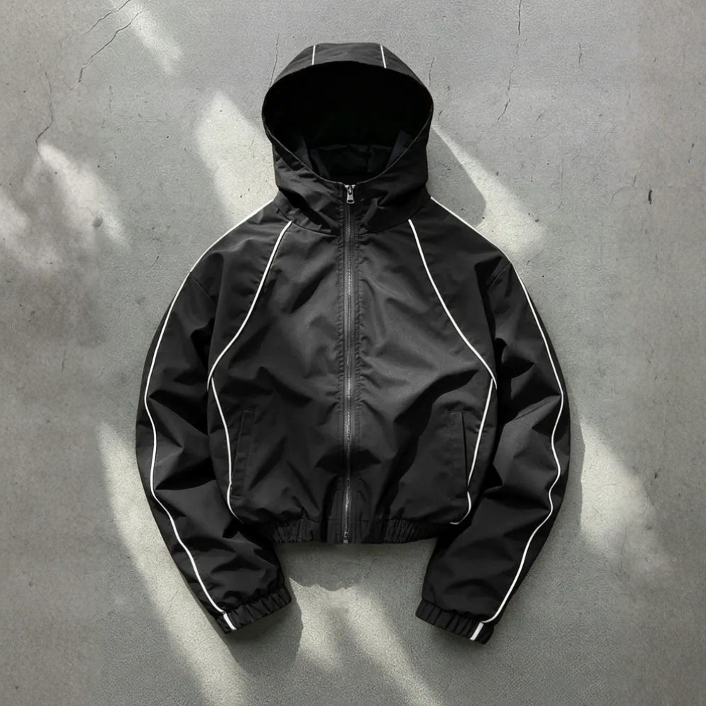 Men’s Hooded Zip Up Jacket Casual Sporty Windbreaker Jacket