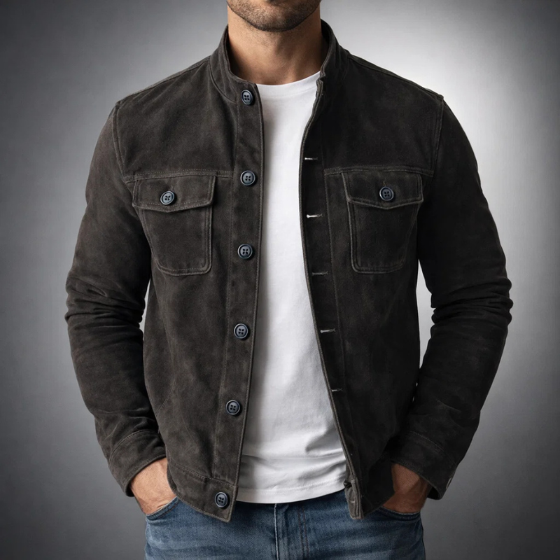 Men’s Casual Field Jacket Button Up Utility Outerwear