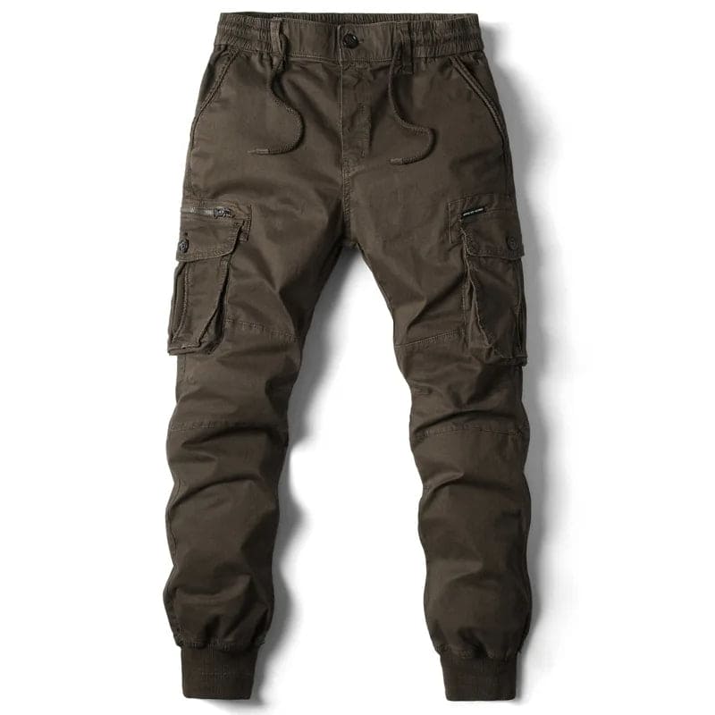 Men’s Cargo Jogger Pants Drawstring Elastic Waist Tactical Utility Trousers