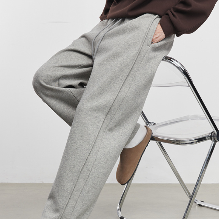 Core Cotton Men Fleece Sweatpants - Ash Gray
