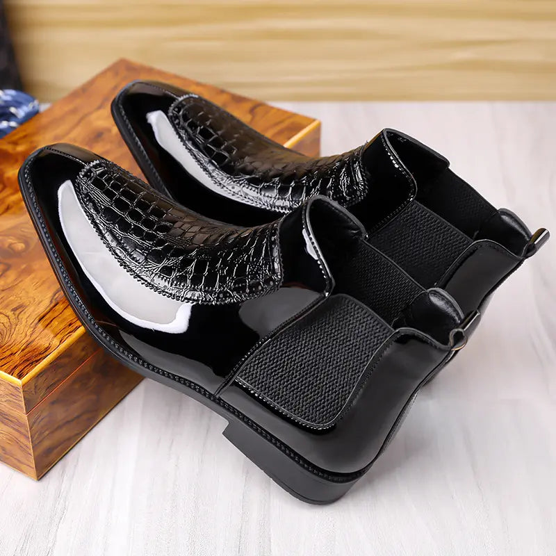 Men’s Chelsea Ankle Boots Slip On Dress Shoes Formal Work Footwear