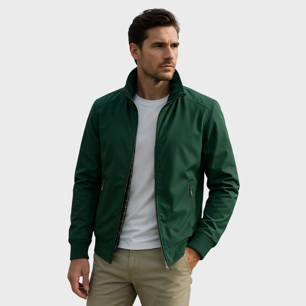 Men’s Zip Up Jacket Stand Collar Casual Everyday Jacket