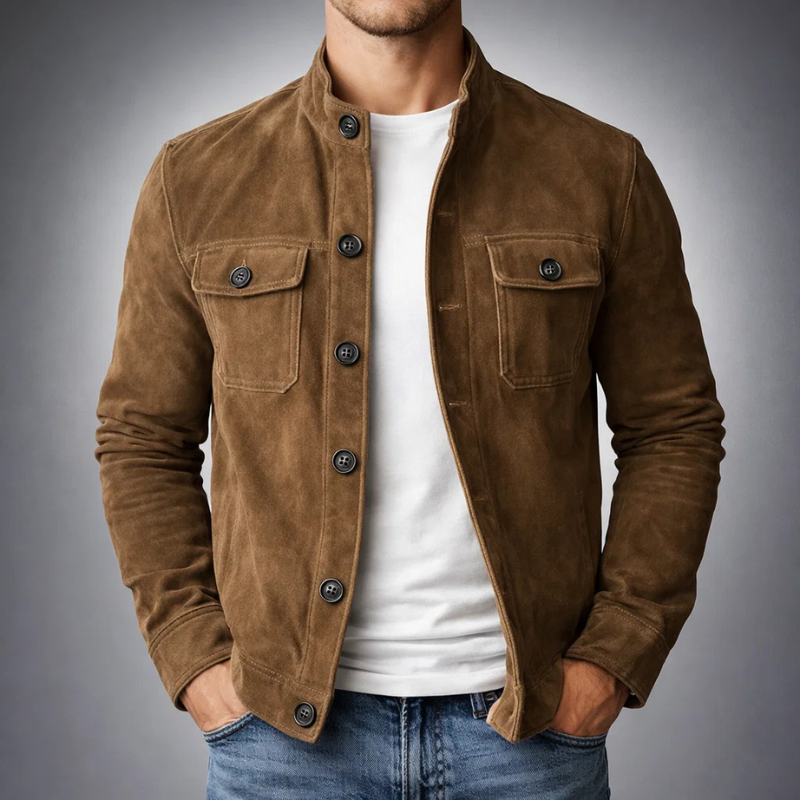 Men’s Casual Field Jacket Button Up Utility Outerwear