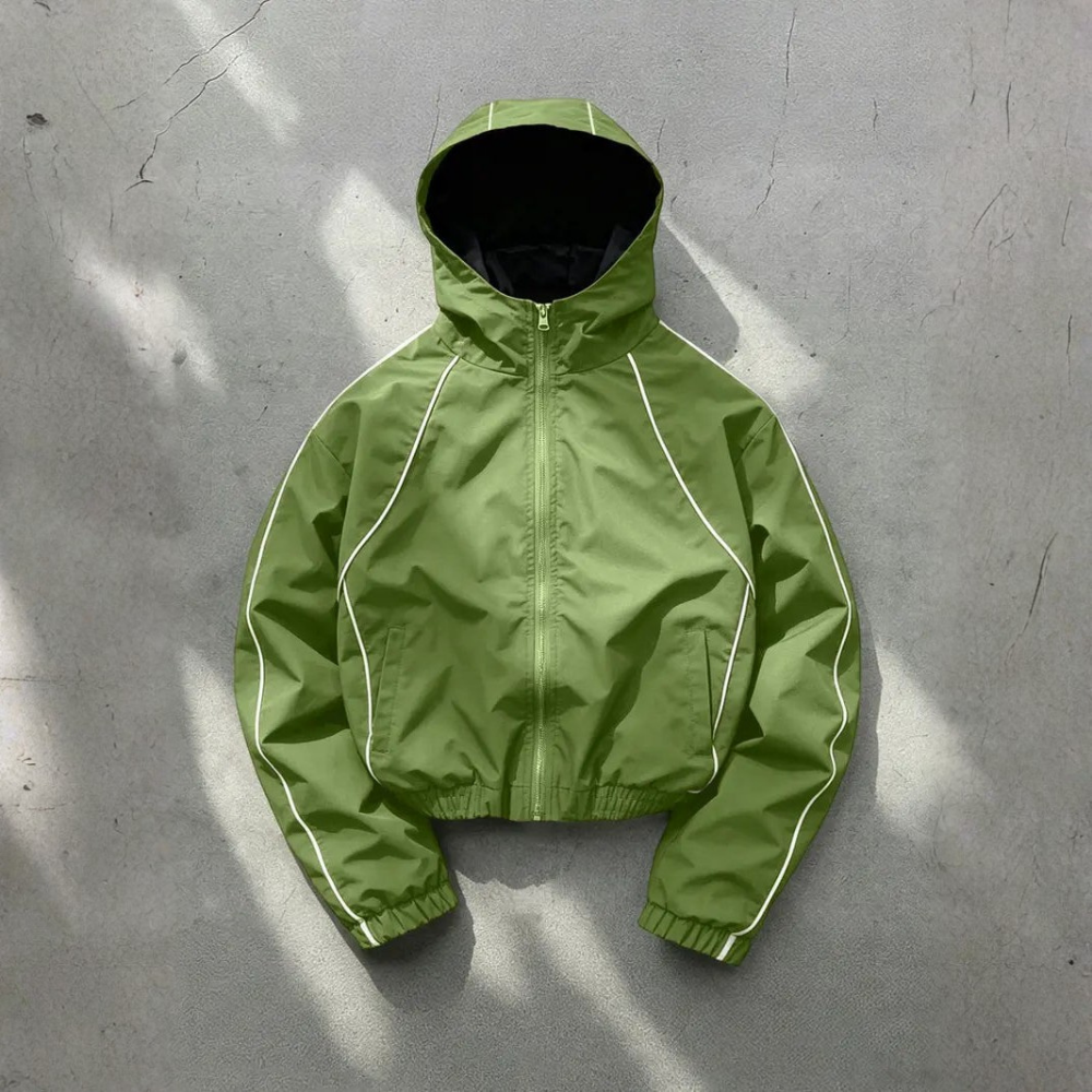 Men’s Hooded Zip Up Jacket Casual Sporty Windbreaker Jacket