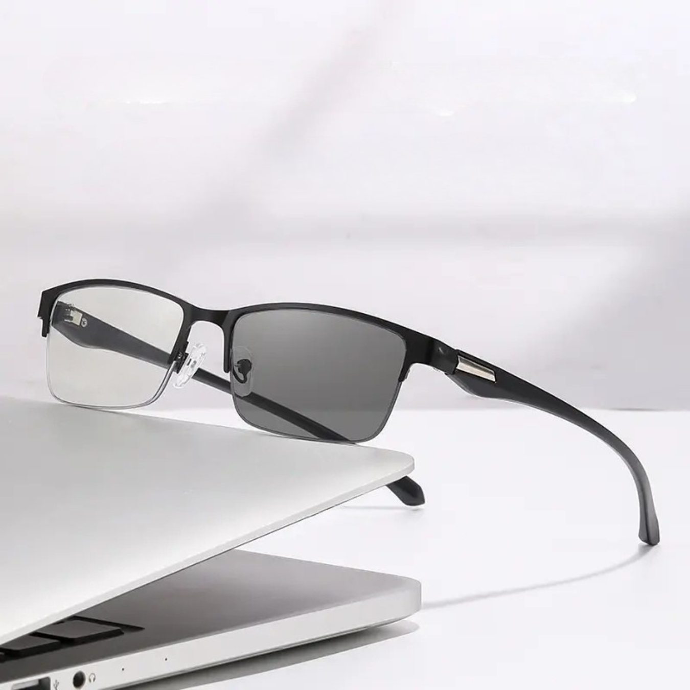 Rectangle Eyeglass Frames Lightweight Half Rim Optical Glasses