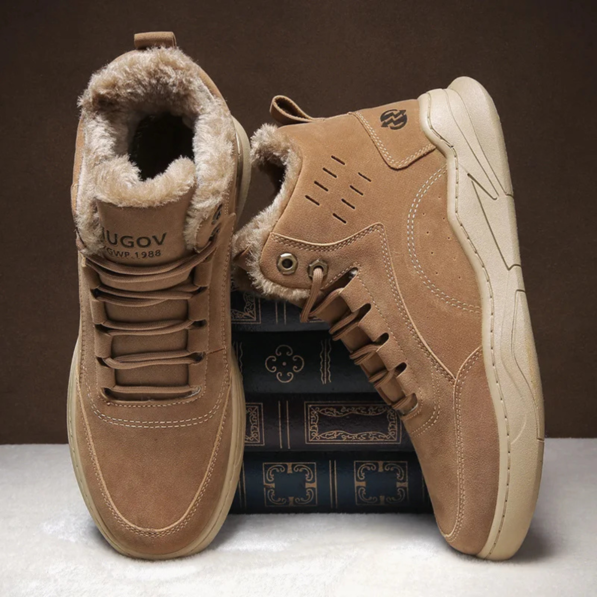The Cedarforest Men’s Winter Fur Lined High Top Snow Boots