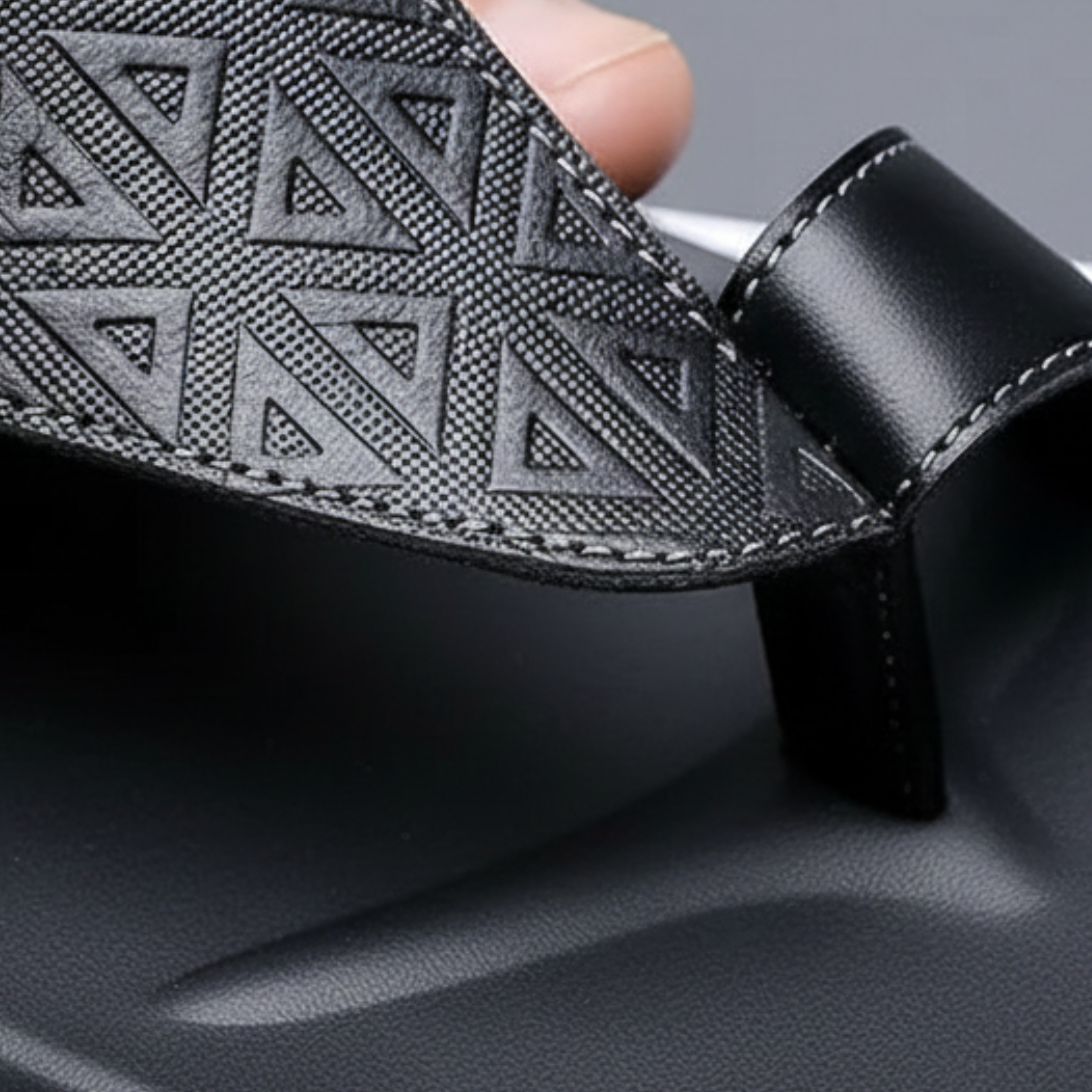 Sandals Leather Adjustable Strap Flat Men