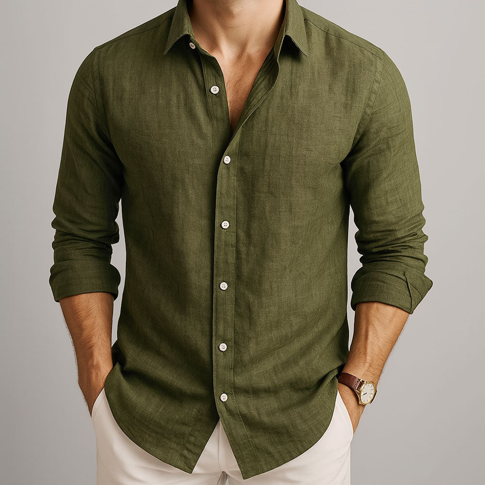 Men’s Long Sleeve Polo Shirt | Smart Casual Button Style